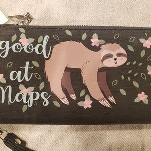 Wallet/wristlet with sloth